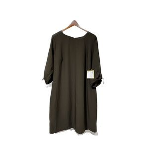 CeCe Rich Black Dress with tie sleeves.